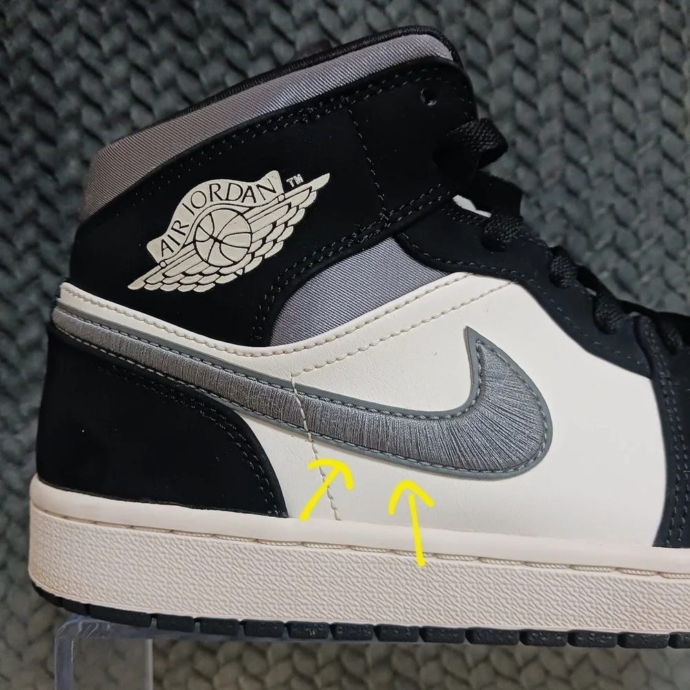 Nike Air Jordan 1 SE Mid Men's Basketball Shoes Satin Smoke Grey Sneakers Sz 9.5